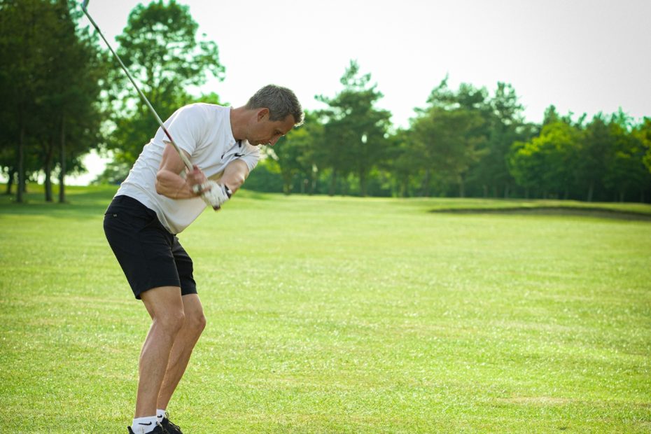 Golfer swinging